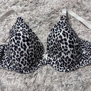 Maidenform‎ bra 34DD women's EUC leopard print tshirt bra everyday comfort